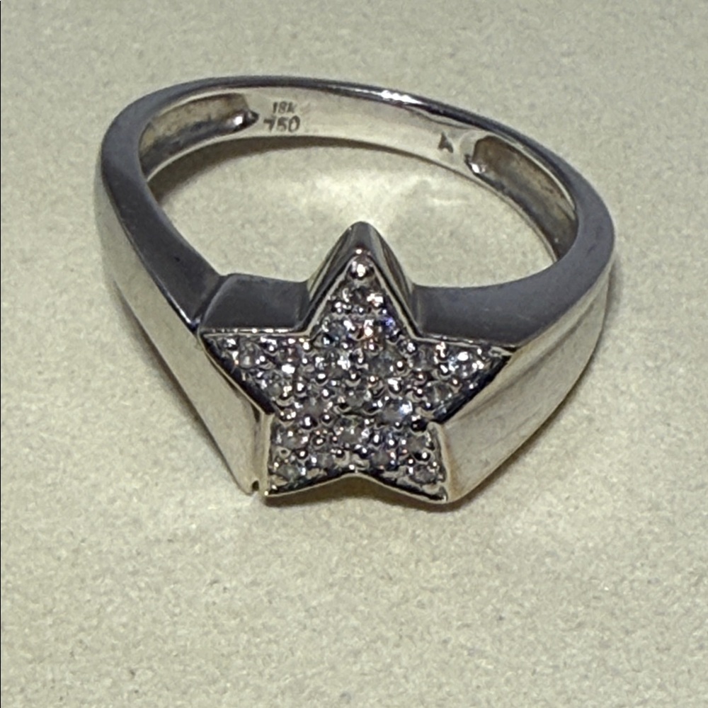 Star diamond ring 18k gold - Picture 5 of 13